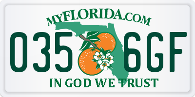 FL license plate 0356GF