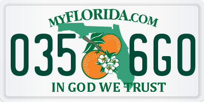 FL license plate 0356GO