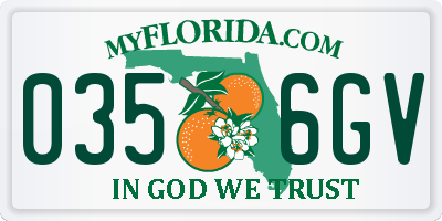 FL license plate 0356GV