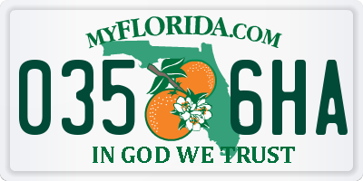 FL license plate 0356HA