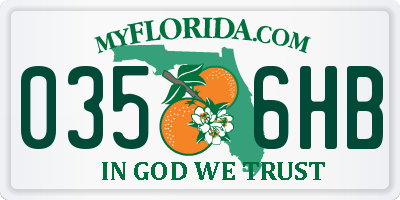 FL license plate 0356HB
