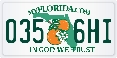 FL license plate 0356HI