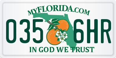 FL license plate 0356HR