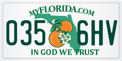 FL license plate 0356HV