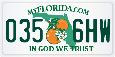 FL license plate 0356HW