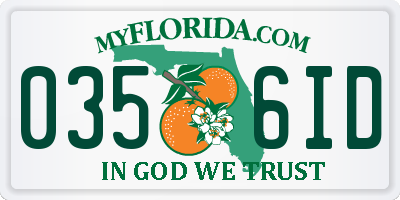 FL license plate 0356ID