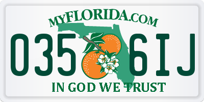FL license plate 0356IJ