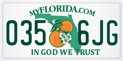 FL license plate 0356JG