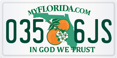 FL license plate 0356JS
