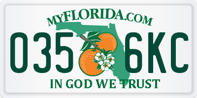 FL license plate 0356KC