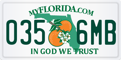 FL license plate 0356MB
