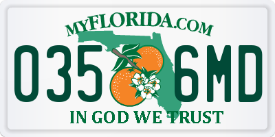FL license plate 0356MD