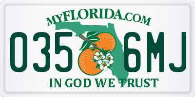 FL license plate 0356MJ