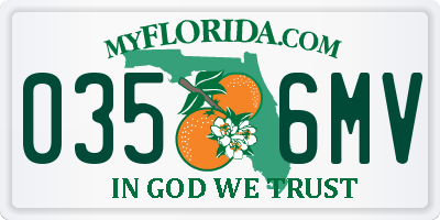 FL license plate 0356MV