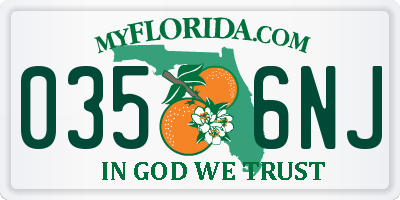 FL license plate 0356NJ
