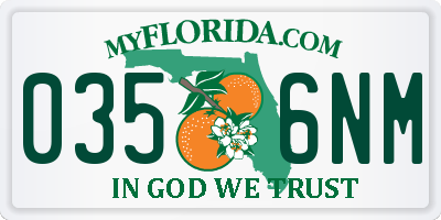 FL license plate 0356NM