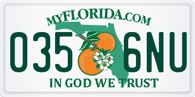 FL license plate 0356NU
