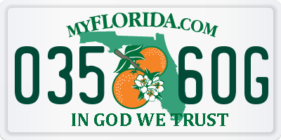FL license plate 0356OG