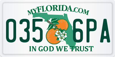 FL license plate 0356PA
