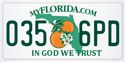 FL license plate 0356PD
