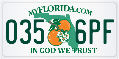 FL license plate 0356PF