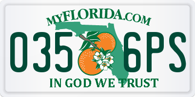 FL license plate 0356PS