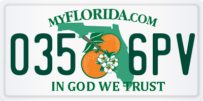 FL license plate 0356PV