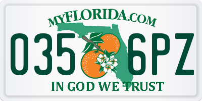 FL license plate 0356PZ