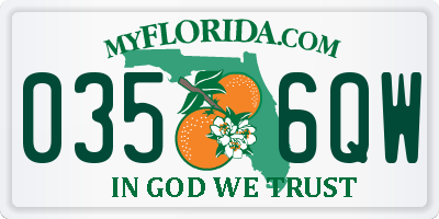 FL license plate 0356QW