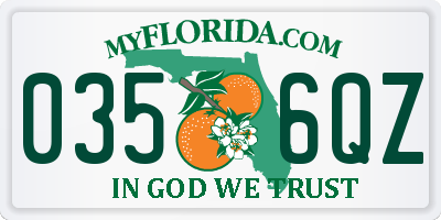 FL license plate 0356QZ