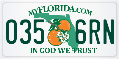 FL license plate 0356RN