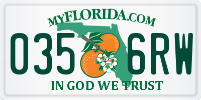 FL license plate 0356RW