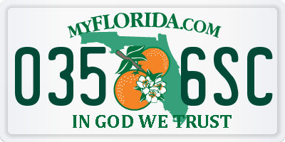 FL license plate 0356SC