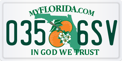 FL license plate 0356SV
