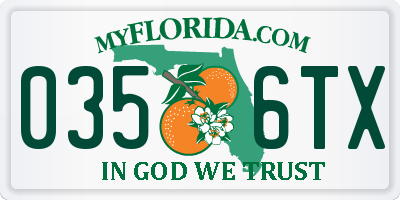 FL license plate 0356TX