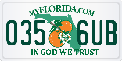 FL license plate 0356UB