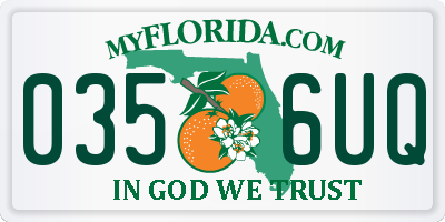 FL license plate 0356UQ