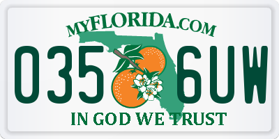 FL license plate 0356UW