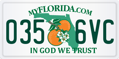 FL license plate 0356VC