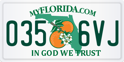 FL license plate 0356VJ