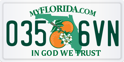 FL license plate 0356VN