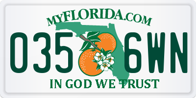 FL license plate 0356WN