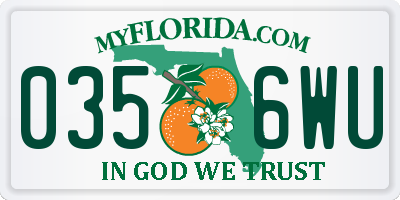 FL license plate 0356WU
