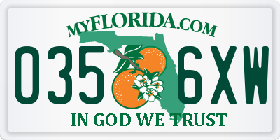 FL license plate 0356XW