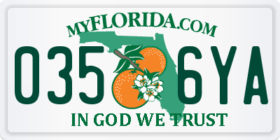 FL license plate 0356YA