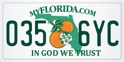 FL license plate 0356YC