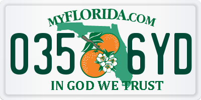 FL license plate 0356YD