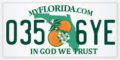 FL license plate 0356YE