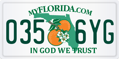 FL license plate 0356YG