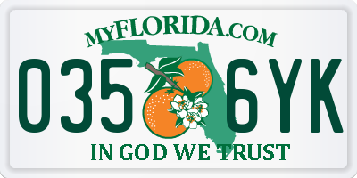 FL license plate 0356YK